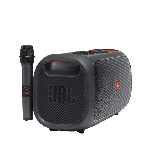 JBL PartyBox On-The-Go - Black - Portable party speaker with built-in lights and wireless mic - Detailshot 1 image number null
